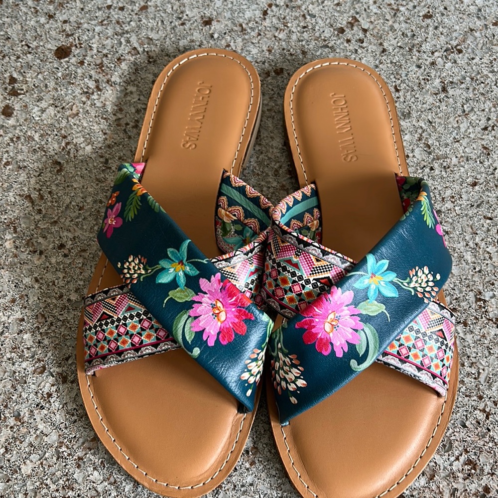 Johnny Was Sandals Slides Size 8